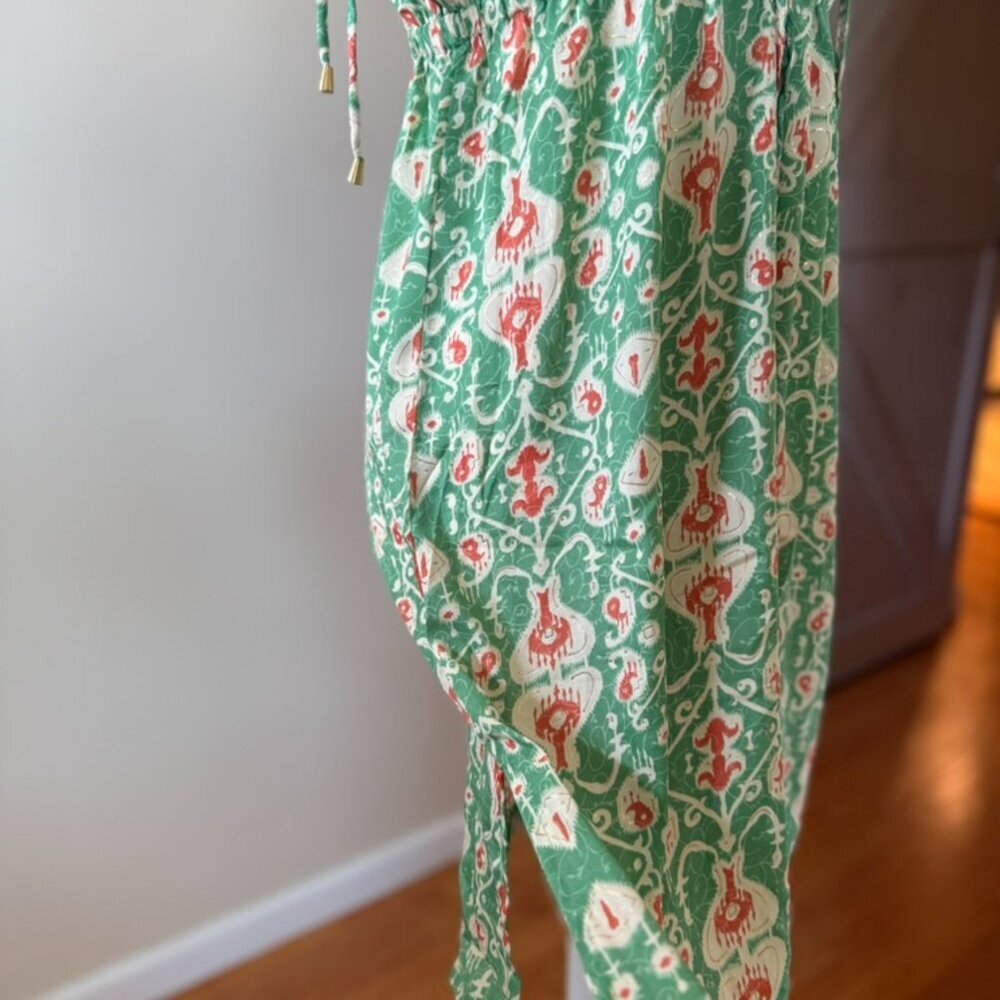 Karma Highway Women's Green Orange Floral Paisley Summer Mini Dress - Picture 5 of 8